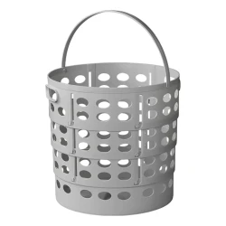 Wäschekorb faltbar Camping Wäschebox Kunststoff hellgrau 35 x 34 cm Kompakt klappbar mit 2 Seitengriffen und Klappgriff, offen H 34 cm, gefaltet H 11 cm
