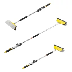 Waschbürste Teleskop 92–150 cm – Reinigungsbürste mit Wischer & Seifenspender – ideal für LKW, Wohnmobil, Auto & Caravan – stabile Teleskopstange für gründliche Fahrzeugwäsche