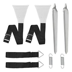Sturmsicherungs-Set 8-teilig – Sturmbänder mit Keder, Federn & Klammern – Sturmschutz für Camping, Vorzelt & Markise – Outdoor