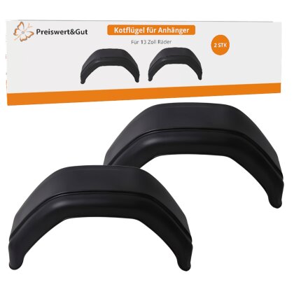 2 x Kotflügel für Anhänger (2066), passend für 13 Zoll Räder – Kunststoffmaterial, 660mm x 200mm x 330mm, ideal für Pferdeanhänger und Autoanhänger