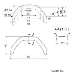 2 x Kotflügel für Anhänger (2066), passend für 13 Zoll Räder – Kunststoffmaterial, 660mm x 200mm x 330mm, ideal für Pferdeanhänger und Autoanhänger