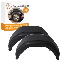 2x Kotflügel Anhänger 660x200x330 mm eckig...