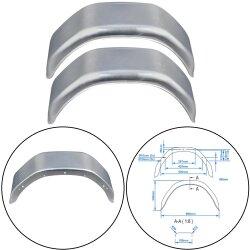 2x Kotflügel Anhänger 660x190x340mm eckig...