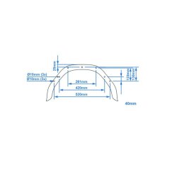 2x Kotflügel Anhänger 660x190x340mm eckig Radkasten für 13 Zoll Rad - verzinkt Stahlblech 1mm - Stoßfest - Modell 1966