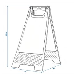 2 x Achtung Rutschgefahr Aufsteller – Warnschild für Nässe und Glätte | Vorsicht Rutschgefahr Schild mit Piktogramm - Größe 60 cm x 21/30 cm