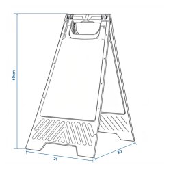 2 x Achtung Rutschgefahr Schild – Warnschild für Nässe und Glätte | Vorsicht Rutschgefahr Aufsteller mit Piktogramm - Größe 60 cm x 21/30 cm