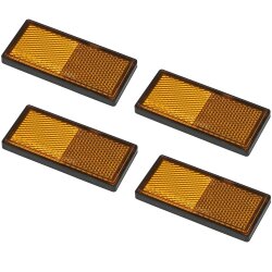 4x Reflektor Orange Set für zb Anhänger 85x39mm Rückstrahler selbstklebend