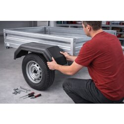 2x Kotflügel Anhänger 152x510x190,5 mm eckig Radkasten für 8 Zoll Rad - Kunststoff - Stoßfest - UV-beständig - stoßfest