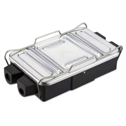 Verteilerdose 8x4 polig für Fahrzeug Elektrik im Außenbereich Verbindungsdose aus PA Polyamid mit Aluminium Abdeckplatte, spritzwassergeschützt, Maße 17,1 x 9,3 x 3,3 cm, Montage am Fahrzeug