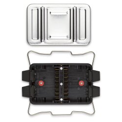 Verteilerdose 8x4 polig für Fahrzeug Elektrik im Außenbereich Verbindungsdose aus PA Polyamid mit Aluminium Abdeckplatte, spritzwassergeschützt, Maße 17,1 x 9,3 x 3,3 cm, Montage am Fahrzeug