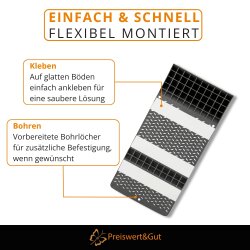 2x Garagen Einparkhilfe er – Radstopper für die Garage, Bremsschwelle mit Klebestreifen oder Bohren, seitliche Einfahrhilfe 52 x 25 cm, Parkmatte für sicheres Einparken
