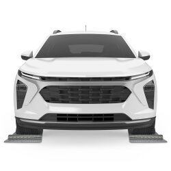 Einparkhilfe Garage 2er Set Radstopper für sicheres Einparken 52 x 25 cm, Kunststoff Bremsschwelle mit Klebestreifen und Bohrlöcher, seitliche Einfahrhilfe, 2,5 bis 5,5 cm Höhe, 2er Set