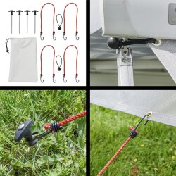 Senkrechtmarkise 9 mm Keder – Seitenwand 380 × 200 cm für Markisen – UV-beständiger Sicht- & Wetterschutz für Wohnmobil und Camping