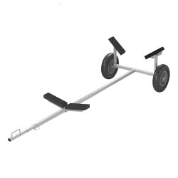 AS Trailer Bootswagen Slipwagen mit Luftreifen und Stahlrahmen Q235 ausziehbarer Griff 245–304 cm demontierbar für Kajak AS