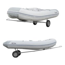 Trailer Bootswagen Slipwagen mit Luftreifen und Stahlrahmen Q235 ausziehbarer Griff 245–304 cm demontierbar für Kajak