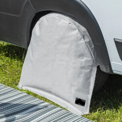 Radabdeckung Wohnwagen 15 bis 16 Zoll XL – 4 Stück Reifenabdeckung Wohnmobil / Radschutzhülle Inklusive Metall-Zeltheringe – UV-beständiger, wetterfester Reifenschutz – robust & langlebig