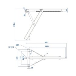 Nivellierstütze Wohnwagen Anhänger 2 Stück 450 kg höhenverstellbar aus verzinktem Stahl mit Trapezgewinde 663 x 278 mm