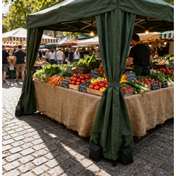 Pavillon Gewichte 4er Set 18 x 5 cm - inkl. Sandsäcke befüllbar Beschwerer für Vorhänge Outdoor als Tischtuchbeschwerer Outdoor UV-beständige zum beschweren mit Clip starkem Klett