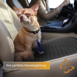 Sitzauflage Auto vorne 51x52 cm wasserdicht aus PU Kunstleder mit Organizer rutschfest kratzfest UV beständig 2er Set für Autos SUVs Vans Wohnwagen