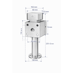 2x Anhänger Stützen Set 2er 360–595 mm – Kurbelstützen je 1350 kg Stützen höhenverstellbar Ausdrehstütze SF60-D85-SW19-225+ADAP