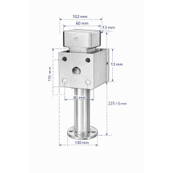2x Anhängerstützen 360-595 mm bis 1350 kg – verzinkt SF60-D85-SW19-225+ADAP