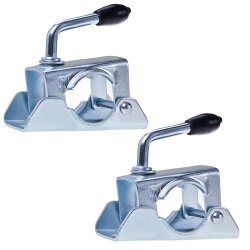 Stützradhalter Anhänger 2er Set 135x70x120mm Klemmhalter Ø48mm Ersatzteile Klemmschelle Stütze aus Stahl als Anhängerzubehör