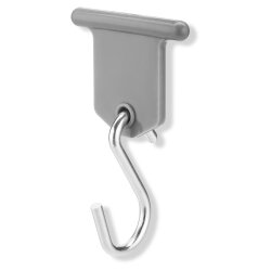 16 STK Markisenhaken für Kederschiene 5-7 mm Edelstahl Kunststoffkopf - Kederhaken Set für Wohnmobil und Wohnwagen Zubehör, grau silber, bis 6,8 kg je Haken