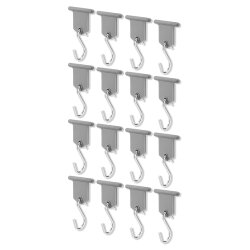 16x Markisenhaken Kederhaken Set für Kederschiene 5–7 mm, Edelstahl mit Kunststoffkopf, grau silber, für Wohnmobil Zubehör und wohnwagen Zubehör, bis 6,8 kg je Haken