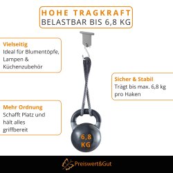 16x Markisenhaken Kederhaken Set für Kederschiene 5–7 mm, Edelstahl mit Kunststoffkopf, grau silber, für Wohnmobil Zubehör und wohnwagen Zubehör, bis 6,8 kg je Haken