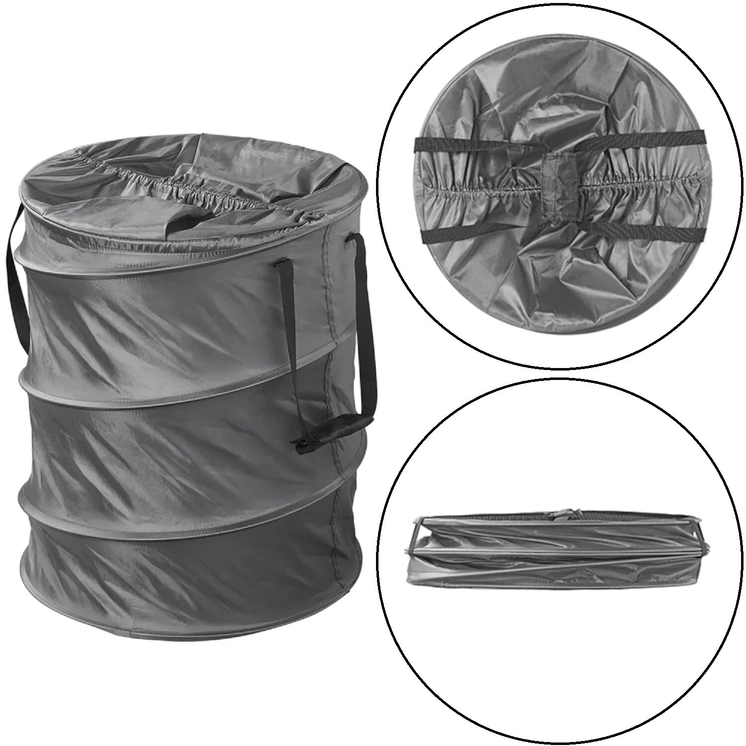Platzsparender Pop up Wäschekorb fürs Camping, inkl. Tasche