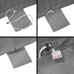 Autoabdeckung 615x210x227 cm wasserfest mit UV Schutz für Campingbus kompatibel mit VW T1 T2 T3 Bulli für Winter und Sommer mit Kordelzug