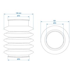 AS Faltenbalg für Anhänger Auflaufeinrichtung – kompatibel mit Knott KF/KRV/KFG 27/30/35, 75/75mm - Gummi Faltenbalg AS