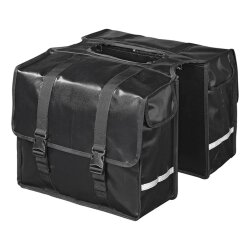 Fahrradtasche Gepäckträger Wasserdicht Doppel Planenmaterial Beidseitig 40L Schwarz 39 x 32,5 x 15 cm 1480 g mit Klickschnallen für E Bikes und Trekkingräder
