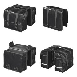 Fahrradtasche Gepäckträger Wasserdicht Doppel Planenmaterial Beidseitig 40L Schwarz 39 x 32,5 x 15 cm 1480 g mit Klickschnallen für E Bikes und Trekkingräder