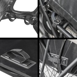 Fahrradtasche Gepäckträger Wasserdicht Doppel Planenmaterial Beidseitig 40L Schwarz 39 x 32,5 x 15 cm 1480 g mit Klickschnallen für E Bikes und Trekkingräder