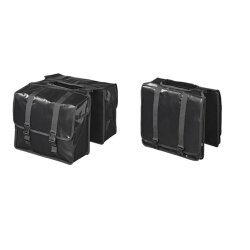 Fahrradtasche Gepäckträger Wasserdicht Doppel Planenmaterial Beidseitig 40L Schwarz 39 x 32,5 x 15 cm 1480 g mit Klickschnallen für E Bikes und Trekkingräder