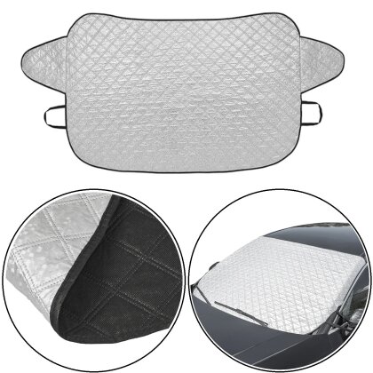 Windschutzscheibe Abdeckung Premium 94x144,5cm Befestigung 2x Gummibändern Frost - Schnee - Eis - Regen - Sonne - Schmutz