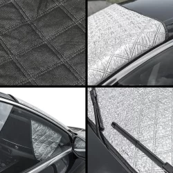 Windschutzscheibe Abdeckung Premium 94x144,5cm Befestigung 2x Gummibändern Frost - Schnee - Eis - Regen - Sonne - Schmutz