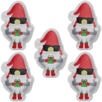 Taschenwärmer mit Weihnachtsmann Aufdruck - Handwärmer knicken für den Winter - Wiederverwendbar - 12 x 8 x 1,5 cm  5er Set