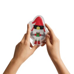 Taschenwärmer mit Weihnachtsmann Aufdruck - Handwärmer knicken für den Winter - Wiederverwendbar - 12 x 8 x 1,5 cm  5er Set