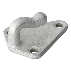 Planenhaken 10er Set 41x51 mm aus feuerverzinktem Gusseisen. Dreiloch-Haken für Anhängernetze und Planen. Robust, korrosionsgeschützt, ideal für Autoanhänger