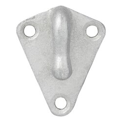 Planenhaken 10er Set 41x51 mm aus feuerverzinktem Gusseisen. Dreiloch-Haken für Anhängernetze und Planen. Robust, korrosionsgeschützt, ideal für Autoanhänger