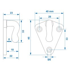 Planenhaken 10er Set 41x51 mm aus feuerverzinktem Gusseisen. Dreiloch-Haken für Anhängernetze und Planen. Robust, korrosionsgeschützt, ideal für Autoanhänger