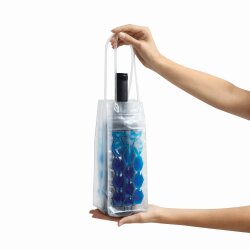 Mini Kühltasche 10 x 10 x 25 cm – Flaschenkühler Manschette mit integriertem Kühl-Akku kleine Kühltaschen für 1L Flaschen auch als Weinkühler verwendbar