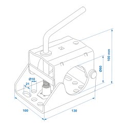 Stützrad Halterung 60 mm – robuste Halterung aus Stahl für Anhänger – Ersatzteil und Zubehör für Stützrad & Deichsel – Klemmhalterung zur sicheren Befestigung