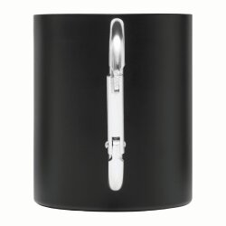 Edelstahl Isolierbecher 4er Set schwarz 300 ml mit Henkel Karabinerhaken doppelwandige Thermotassen für Kaffee Tee Camping Arbeit Outdoor