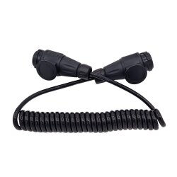 Anhängerkabel Spiralenkabel 3,5 Meter 13 polig schwarz 12 Volt 8 Adern 7 × 1,0 mm² + 1 × 1,5 mm² Plug and Play Ersatzkabel für Anhänger Wohnwagen Caravan