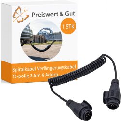 Spiralkabel 13-polig für Anhänger und Caravan...