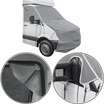 Frontscheiben Abdeckung kompatibel für Mercedes Benz Sprinter 2007-2017, isolierend, UV-Schutz, Abdeckplane für Wohnwagen, passgenau, 160 gsm Vliesstoff, inkl. Spanngurten 2025