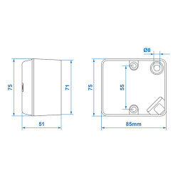 2Stk Rückleuchten Anhänger 75×85×50 12V – E9 Nebelschlussleuchte inkl. Glühbirne